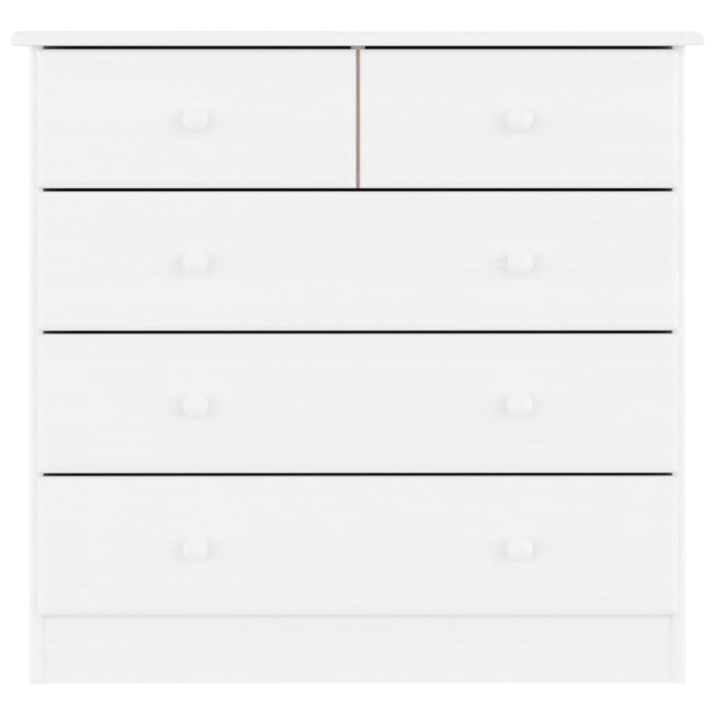 Chest of Drawers ALTA White 77x35x73 cm Solid Wood Pine